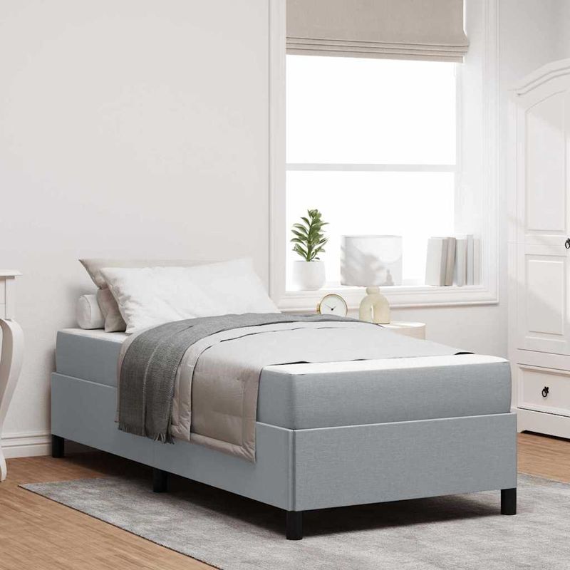 Casa si Gradina - Mobilier - Paturi si accesorii - Paturi - Pat cu arcuri Gri deschis, Negru 80 x 200 cm - Infinity.ro
