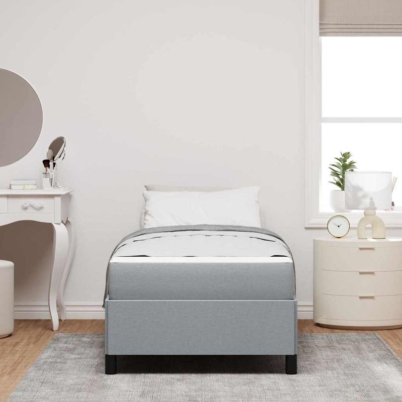 Casa si Gradina - Mobilier - Paturi si accesorii - Paturi - Pat cu arcuri Gri deschis, Negru 80 x 200 cm - Infinity.ro
