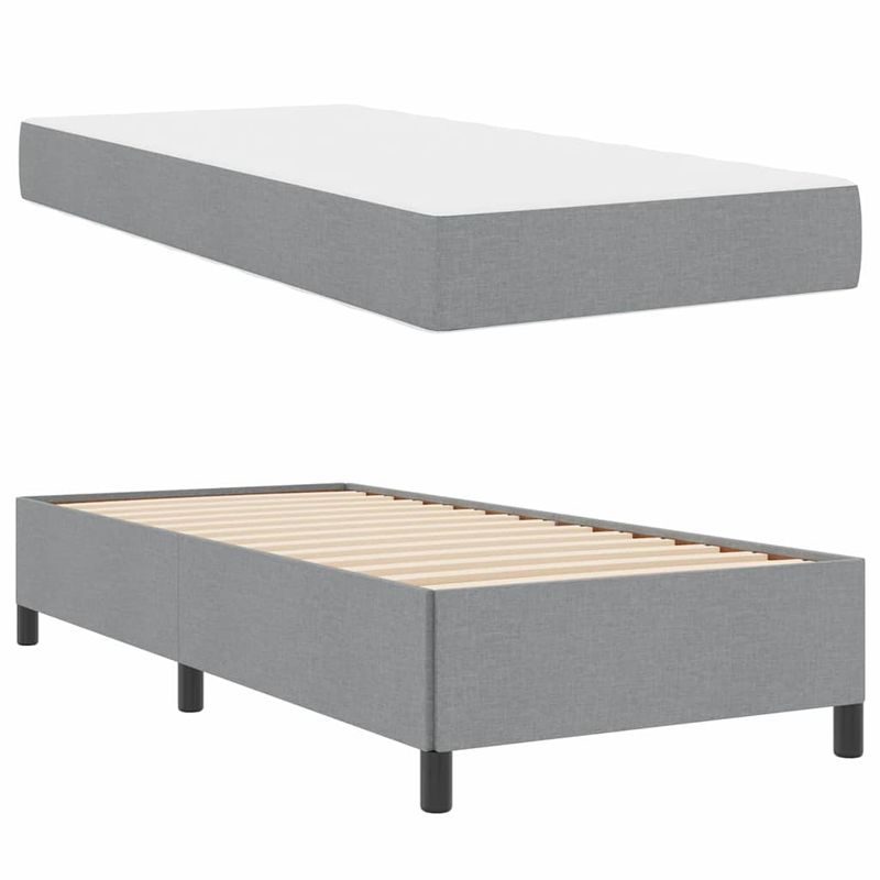 Casa si Gradina - Mobilier - Paturi si accesorii - Paturi - Pat cu arcuri Gri deschis, Negru 80 x 200 cm - Infinity.ro