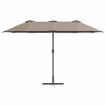 Casa si Gradina - Gradina si terasa - Umbrele si pavilioane - Umbrele - Parasol de Gradina Gri taupe 380 x 196 x 235 cm - Infinity.ro