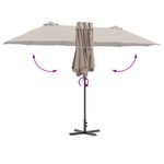 Casa si Gradina - Gradina si terasa - Umbrele si pavilioane - Umbrele - Parasol de Gradina Gri taupe 380 x 196 x 235 cm - Infinity.ro
