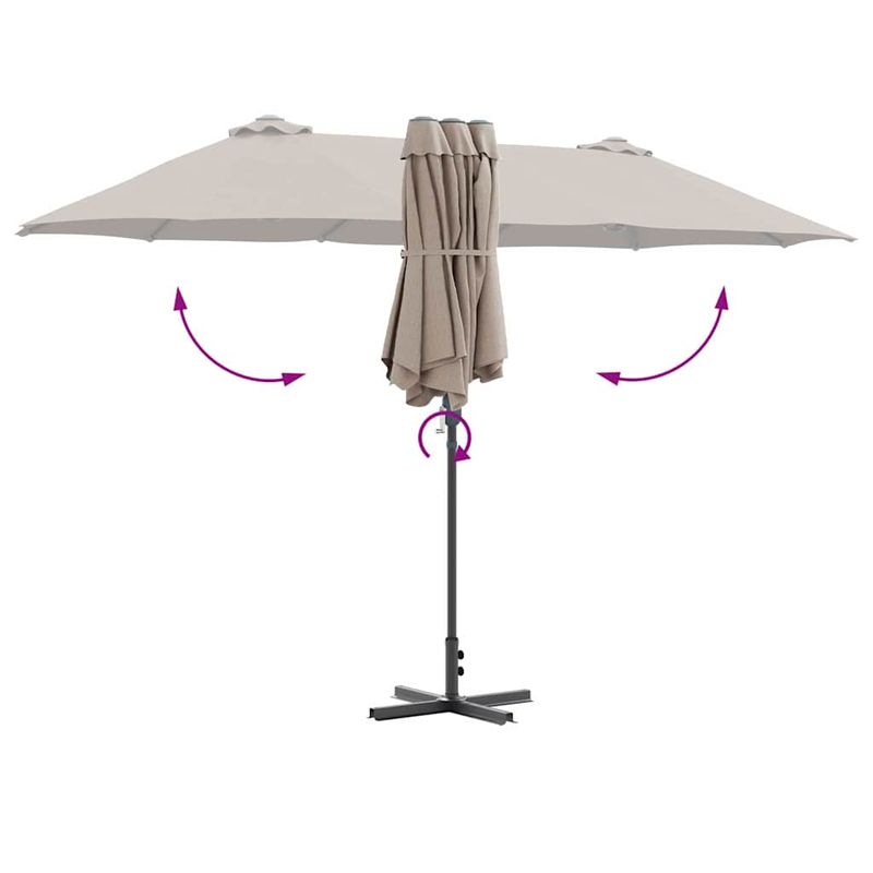 Casa si Gradina - Gradina si terasa - Umbrele si pavilioane - Umbrele - Parasol de Gradina Gri taupe 380 x 196 x 235 cm - Infinity.ro