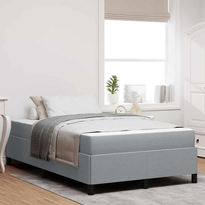 Casa si Gradina - Mobilier - Paturi si accesorii - Paturi - Pat cu arcuri Gri deschis, Negru 120 x 190 cm - Infinity.ro