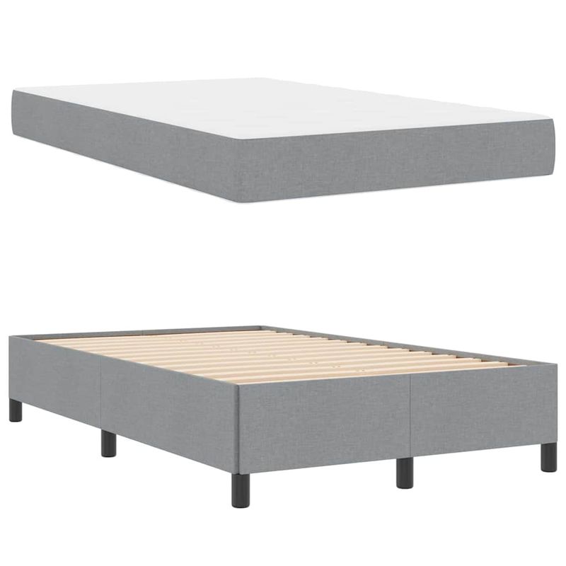 Casa si Gradina - Mobilier - Paturi si accesorii - Paturi - Pat cu arcuri Gri deschis, Negru 120 x 190 cm - Infinity.ro
