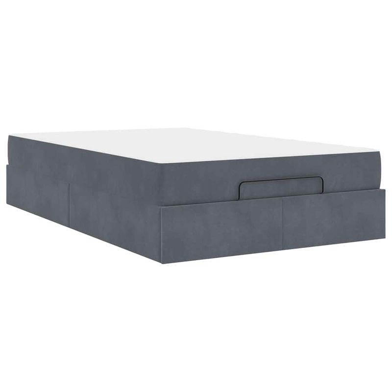 Casa si Gradina - Mobilier - Paturi si accesorii - Paturi - Cadru de pat cu depozitare Gri inchis 140 x 190 cm Catifea - Infinity.ro