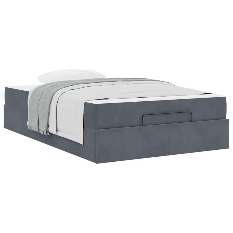 Casa si Gradina - Mobilier - Paturi si accesorii - Paturi - Cadru de pat cu depozitare Gri inchis 140 x 190 cm Catifea - Infinity.ro
