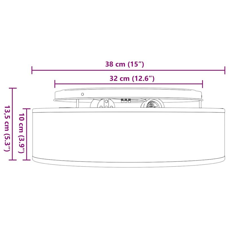 Casa si Gradina - Corpuri si surse de iluminat - Veioze si lampi - Lampi de veghe - Lustra, taupe, montaj incastrat, Ø 38 cm, tesatura, E27 - Infinity.ro