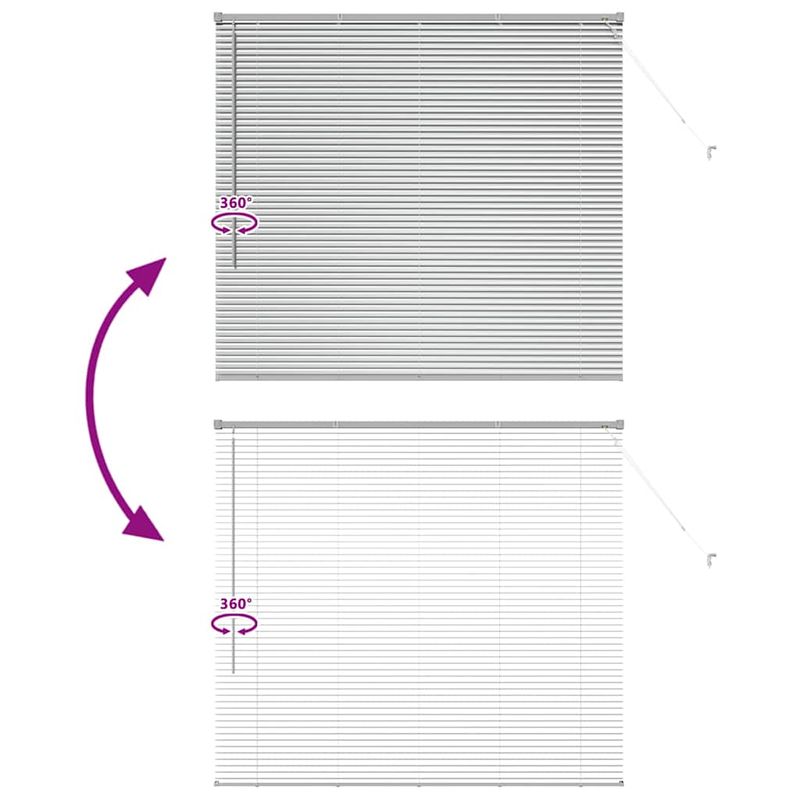 Casa si Gradina - Textile si covoare - Rulouri si jaluzele - Jaluzea pentru Fereastra Argintiu 80 x 130 cm Aluminiu - Infinity.ro