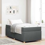 Casa si Gradina - Mobilier - Paturi si accesorii - Paturi - Cadru de pat cu saltea Altele Gri inchis 90 x 200 cm tesatura - Infinity.ro