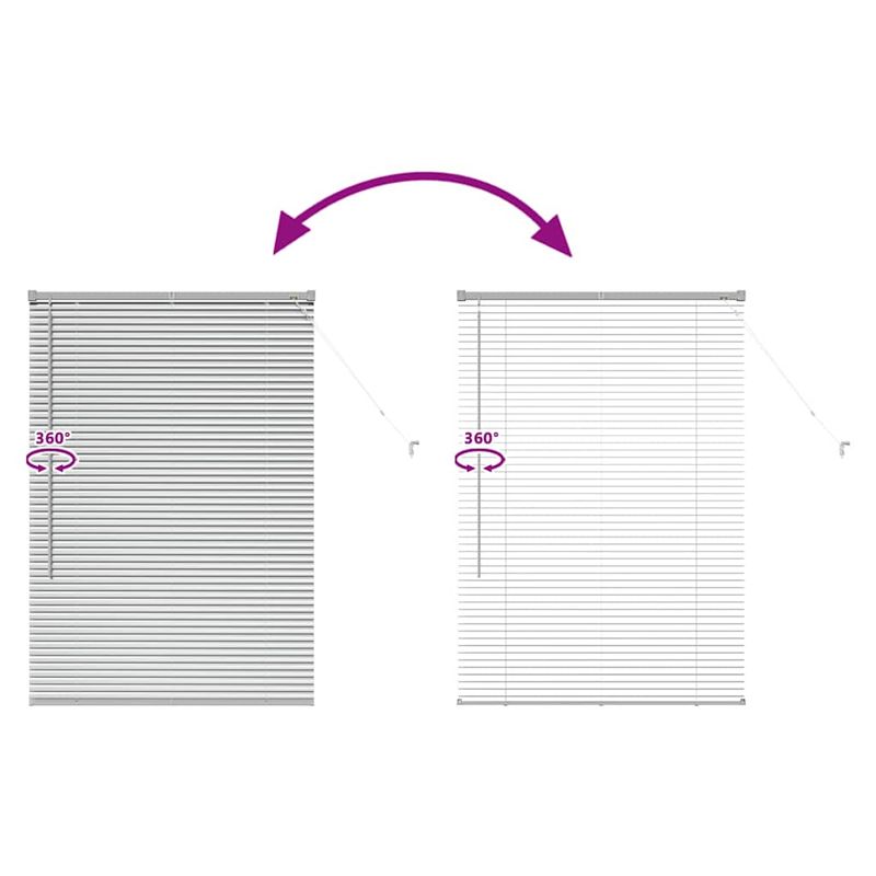 Casa si Gradina - Textile si covoare - Rulouri si jaluzele - Jaluzea pentru Fereastra Argintiu 80 x 130 cm Aluminiu - Infinity.ro