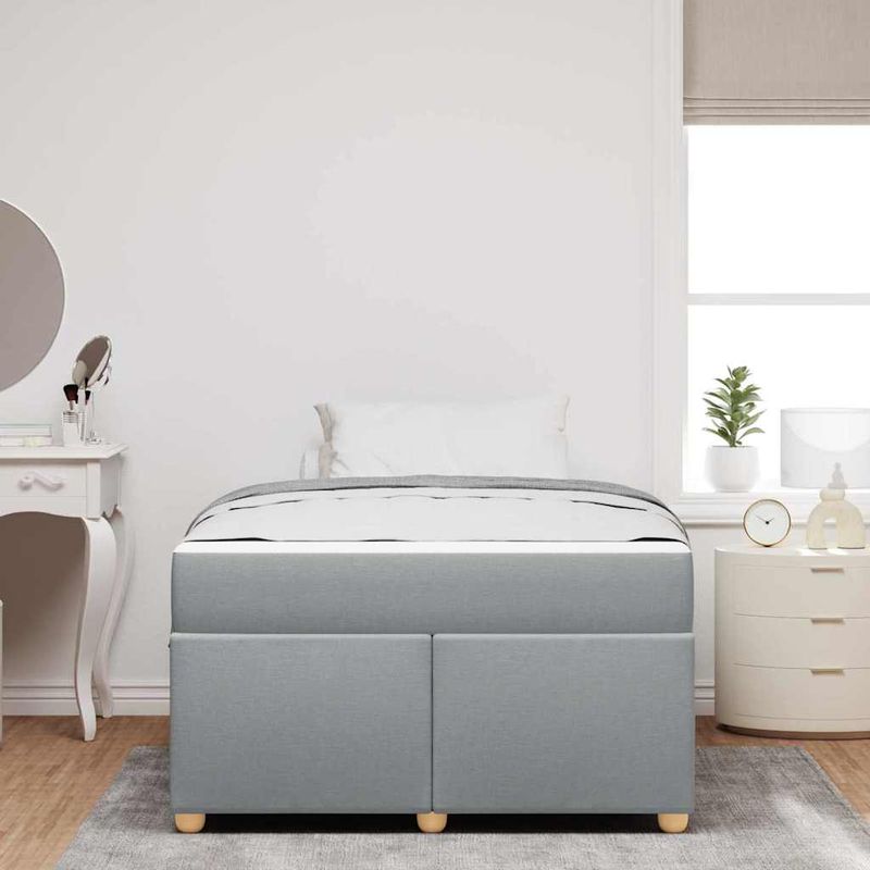 Casa si Gradina - Mobilier - Paturi si accesorii - Paturi - Cadru de pat cu saltea Altele Gri deschis 120 x 200 cm tesatura - Infinity.ro