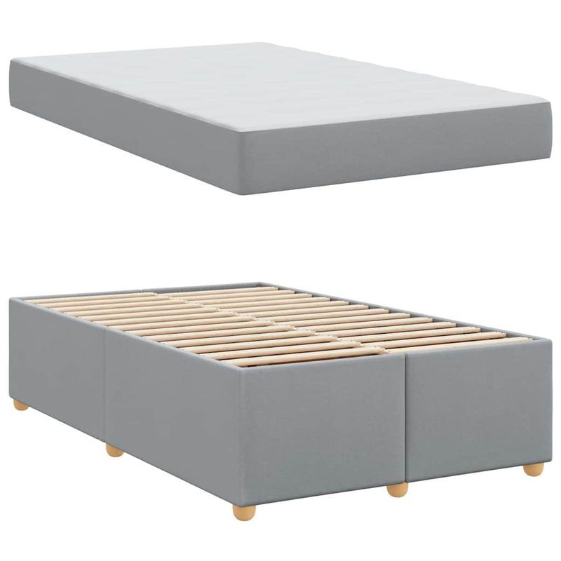 Casa si Gradina - Mobilier - Paturi si accesorii - Paturi - Cadru de pat cu saltea Altele Gri deschis 120 x 200 cm tesatura - Infinity.ro