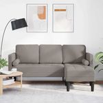 Casa si Gradina - Mobilier - Canapele si coltare - Canapele - Canapea forma L, 3 locuri, taupe, 160 cm, textil - Infinity.ro