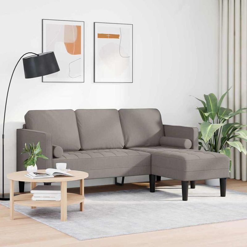 Casa si Gradina - Mobilier - Canapele si coltare - Canapele - Canapea forma L, 3 locuri, taupe, 160 cm, textil - Infinity.ro