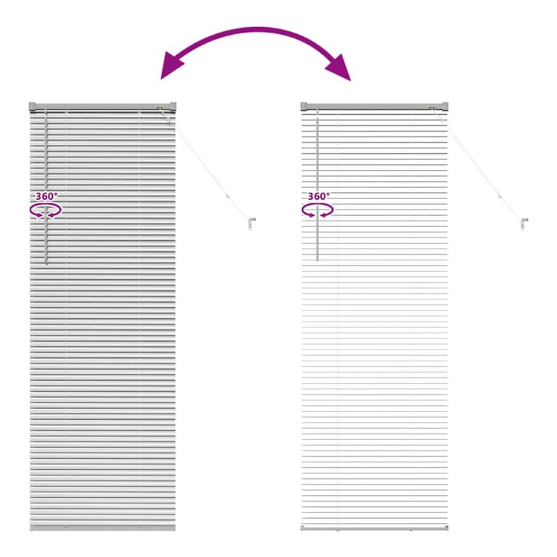 Casa si Gradina - Textile si covoare - Rulouri si jaluzele - Jaluzea pentru Fereastra Argintiu 80 x 130 cm Aluminiu - Infinity.ro