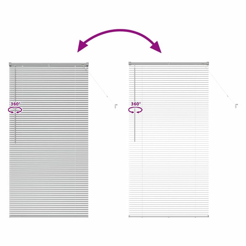 Casa si Gradina - Textile si covoare - Rulouri si jaluzele - Jaluzea pentru Fereastra Argintiu 80 x 130 cm Aluminiu - Infinity.ro