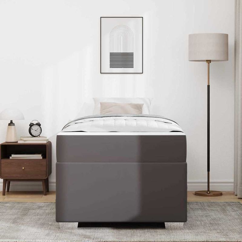 Casa si Gradina - Mobilier - Paturi si accesorii - Paturi - Cadru de pat Altele Gri 90 x 190 cm Piele artificiala - Infinity.ro