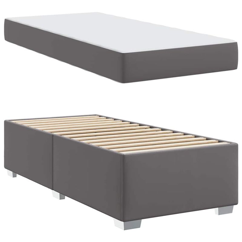 Casa si Gradina - Mobilier - Paturi si accesorii - Paturi - Cadru de pat Altele Gri 90 x 190 cm Piele artificiala - Infinity.ro