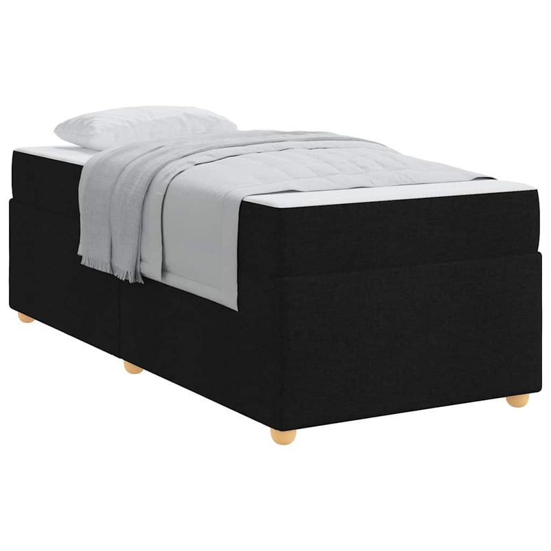 Casa si Gradina - Mobilier - Paturi si accesorii - Paturi - Cadru de pat cu saltea Altele Negru 80 x 200 cm tesatura - Infinity.ro