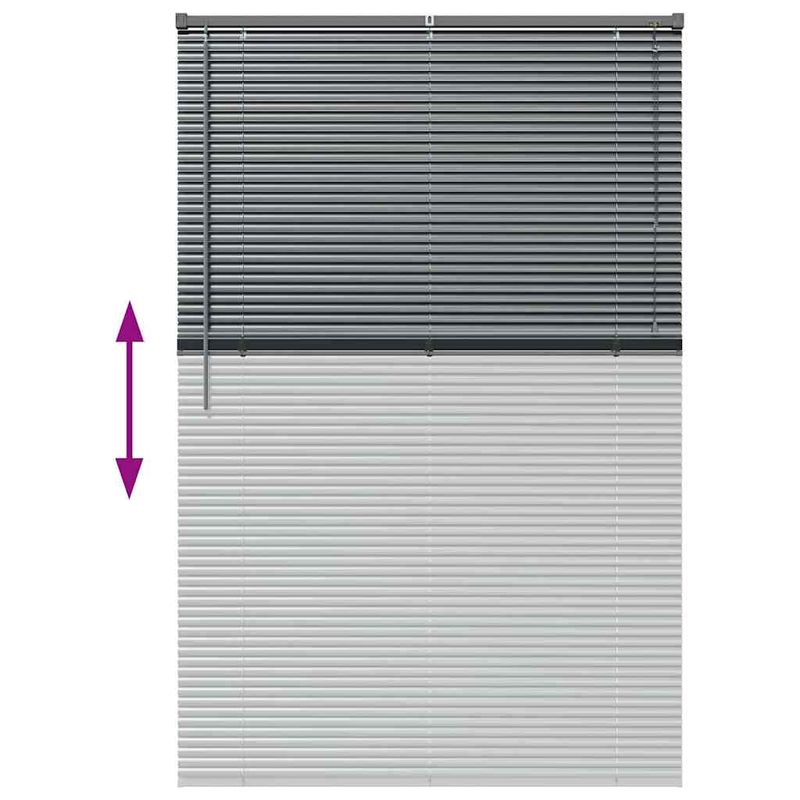 Casa si Gradina - Textile si covoare - Rulouri si jaluzele - Jaluzea pentru Fereastra Gri inchis 80 x 130 cm Aluminiu - Infinity.ro