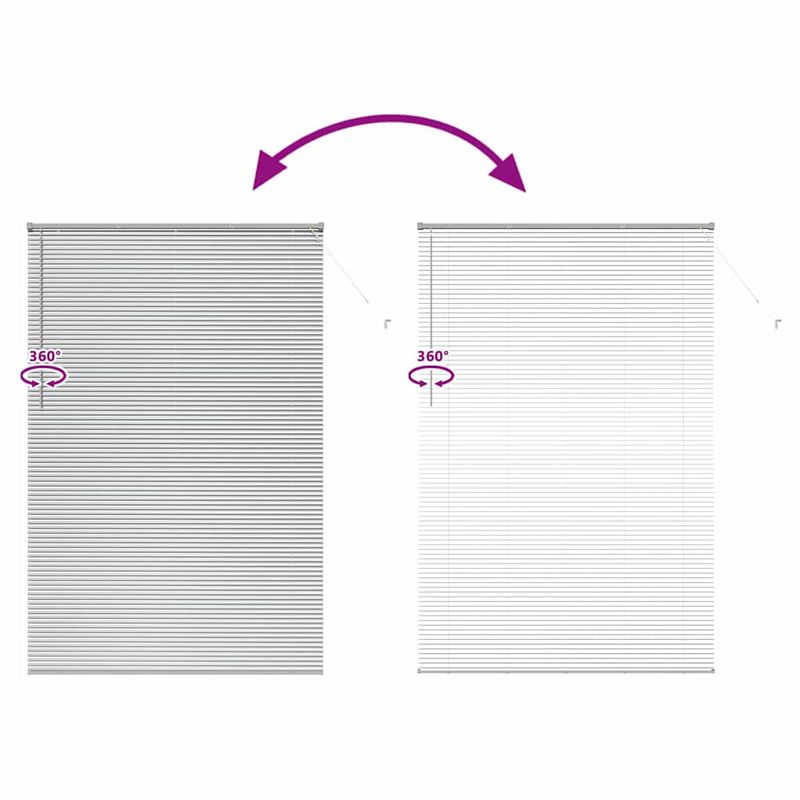 Casa si Gradina - Textile si covoare - Rulouri si jaluzele - Jaluzea pentru Fereastra Argintiu 80 x 130 cm Aluminiu - Infinity.ro