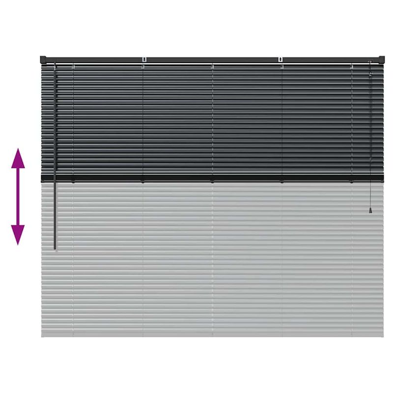 Casa si Gradina - Textile si covoare - Rulouri si jaluzele - Jaluzea pentru Fereastra cu perdele Altele Manual Negru 80 x 130 cm Aluminiu - Infinity.ro