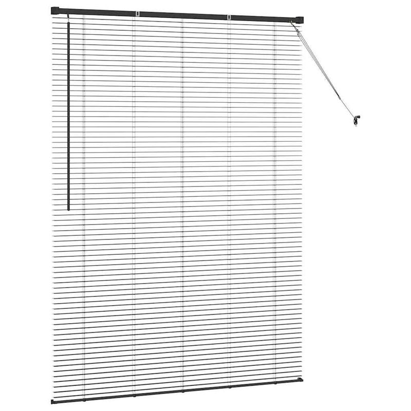 Casa si Gradina - Textile si covoare - Rulouri si jaluzele - Jaluzea pentru Fereastra cu perdele Altele Manual Negru 135 x 175 cm Aluminiu - Infinity.ro