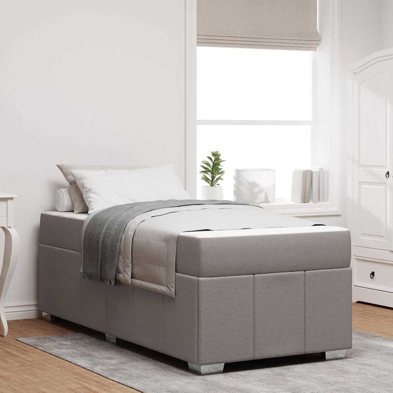 Casa si Gradina - Mobilier - Paturi si accesorii - Paturi - Cadru de pat Gri taupe 120 x 190 cm tesatura - Infinity.ro