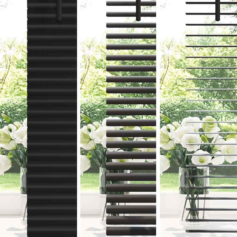 Casa si Gradina - Textile si covoare - Rulouri si jaluzele - Jaluzea pentru Fereastra cu perdele Altele Manual Negru 80 x 130 cm Aluminiu - Infinity.ro