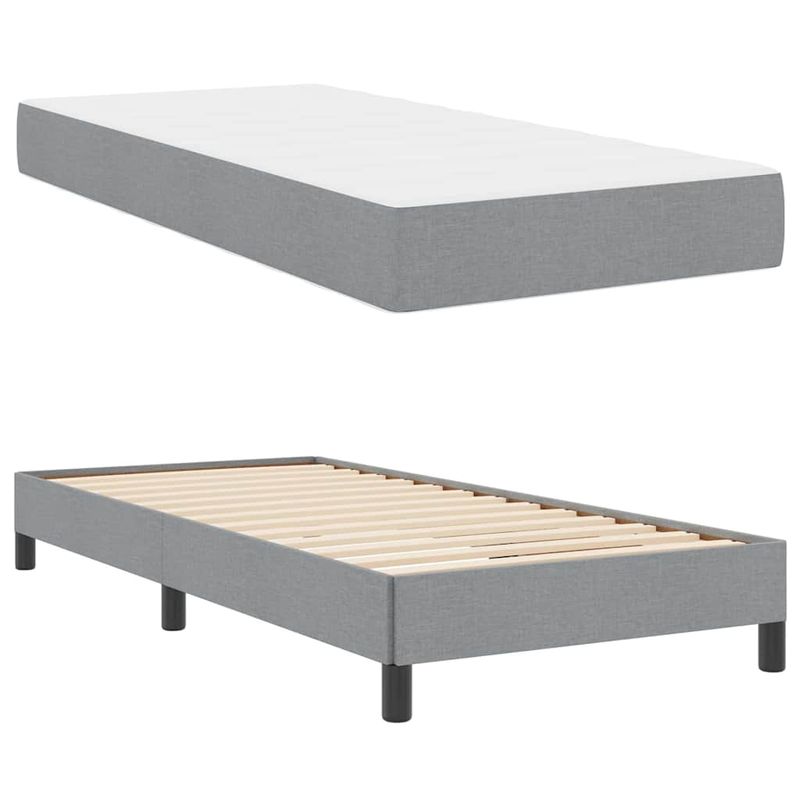 Casa si Gradina - Mobilier - Paturi si accesorii - Paturi - Pat cu arcuri Altele Gri deschis 90 x 190 cm tesatura - Infinity.ro
