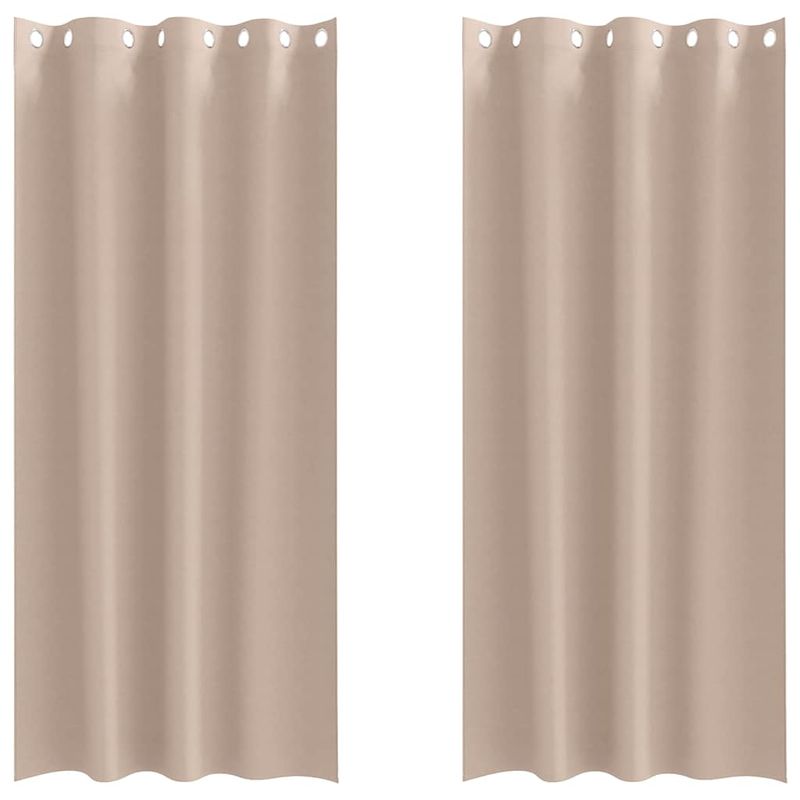 Casa si Gradina - Textile si covoare - Perdele si draperii - Perdele - Perdele cu perdele 2 pcs Gri taupe 245 x 140 cm Poliester - Infinity.ro