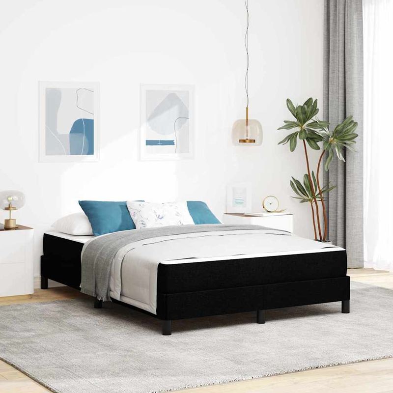 Casa si Gradina - Mobilier - Paturi si accesorii - Paturi - Pat cu arcuri Altele Negru 140 x 200 cm tesatura - Infinity.ro