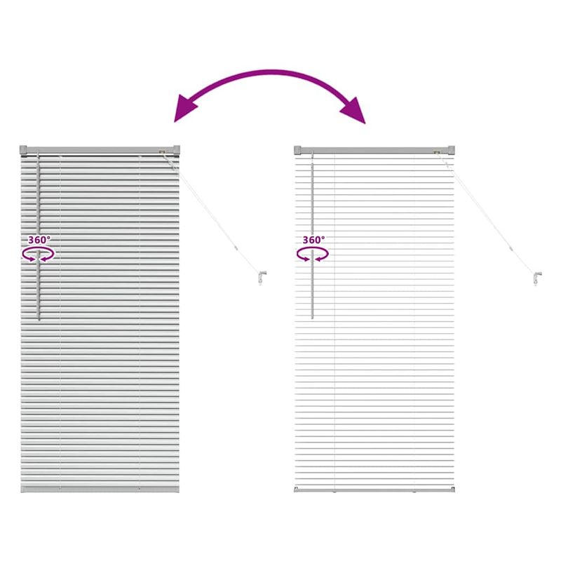 Casa si Gradina - Textile si covoare - Rulouri si jaluzele - Jaluzea pentru Fereastra Argintiu 80 x 130 cm Aluminiu - Infinity.ro