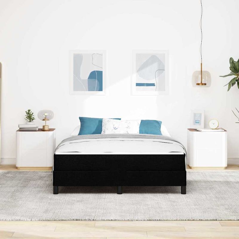 Casa si Gradina - Mobilier - Paturi si accesorii - Paturi - Pat cu arcuri Altele Negru 140 x 200 cm tesatura - Infinity.ro
