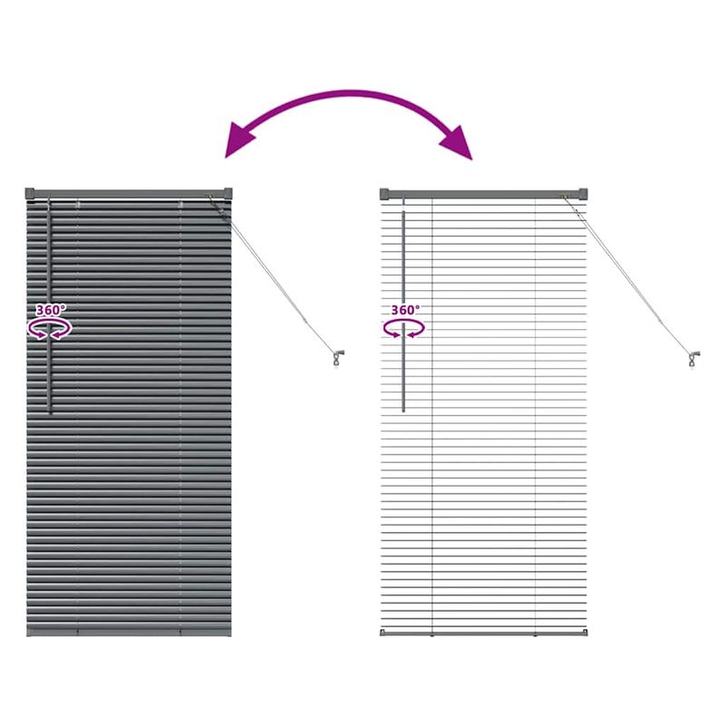 Casa si Gradina - Textile si covoare - Rulouri si jaluzele - Jaluzea pentru Fereastra Gri inchis 60 x 130 cm Aluminiu - Infinity.ro