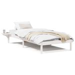 Casa si Gradina - Mobilier - Paturi si accesorii - Paturi - Cadru de pat cu mese laterale Alb 75 x 190 cm Alb - Infinity.ro