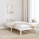 Casa si Gradina - Mobilier - Paturi si accesorii - Paturi - Cadru de pat cu mese laterale Alb 75 x 190 cm Alb - Infinity.ro