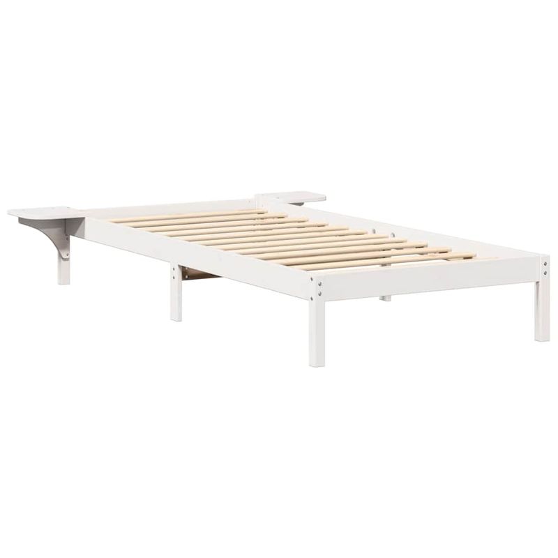 Casa si Gradina - Mobilier - Paturi si accesorii - Paturi - Cadru de pat cu mese laterale Alb 75 x 190 cm Alb - Infinity.ro
