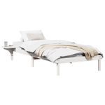 Casa si Gradina - Mobilier - Paturi si accesorii - Paturi - Cadru de pat cu mese laterale Alb 75 x 190 cm Alb - Infinity.ro