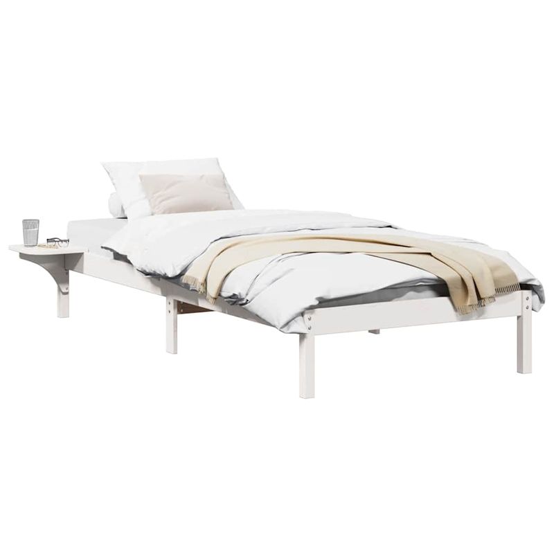 Casa si Gradina - Mobilier - Paturi si accesorii - Paturi - Cadru de pat cu mese laterale Alb 75 x 190 cm Alb - Infinity.ro