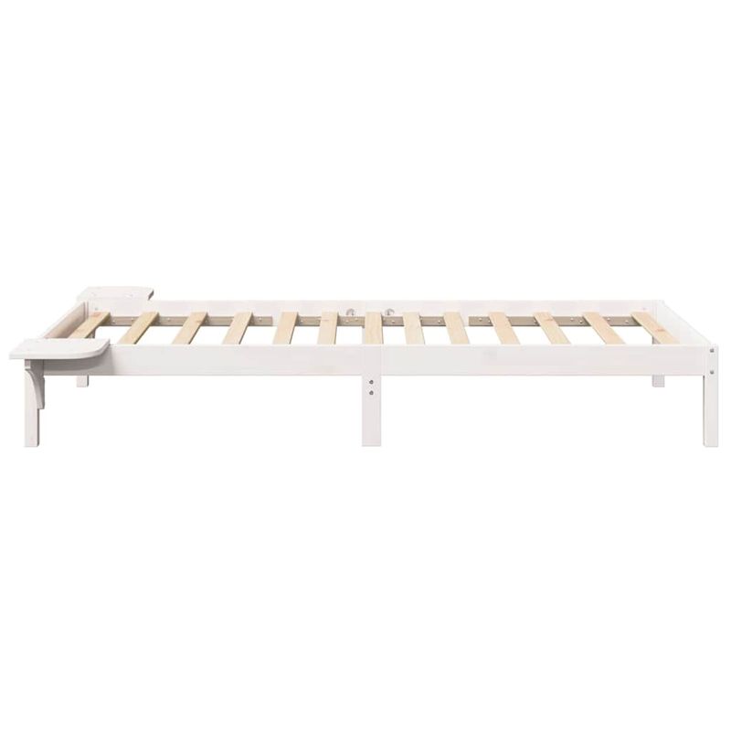 Casa si Gradina - Mobilier - Paturi si accesorii - Paturi - Cadru de pat cu mese laterale Alb 75 x 190 cm Alb - Infinity.ro