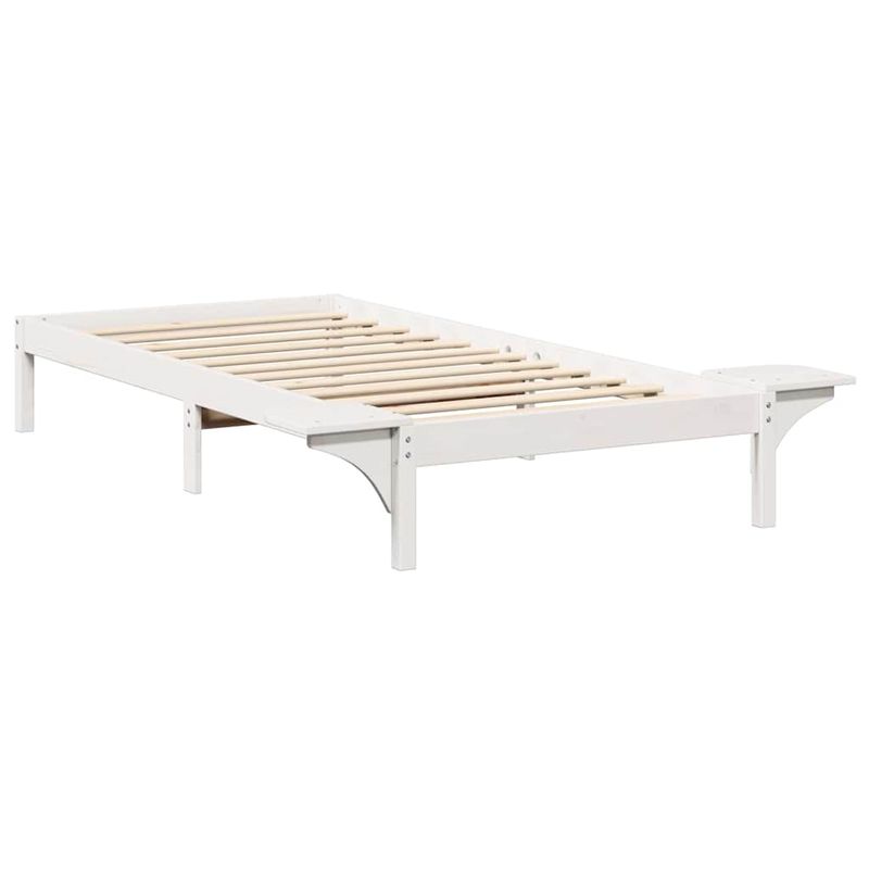 Casa si Gradina - Mobilier - Paturi si accesorii - Paturi - Cadru de pat cu mese laterale Alb 75 x 190 cm Alb - Infinity.ro