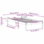 Casa si Gradina - Mobilier - Paturi si accesorii - Paturi - Cadru de pat cu mese laterale Alb 75 x 190 cm Alb - Infinity.ro