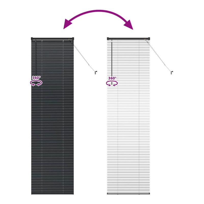 Casa si Gradina - Textile si covoare - Rulouri si jaluzele - Jaluzea pentru Fereastra cu perdele Altele Manual Negru 80 x 130 cm Aluminiu - Infinity.ro