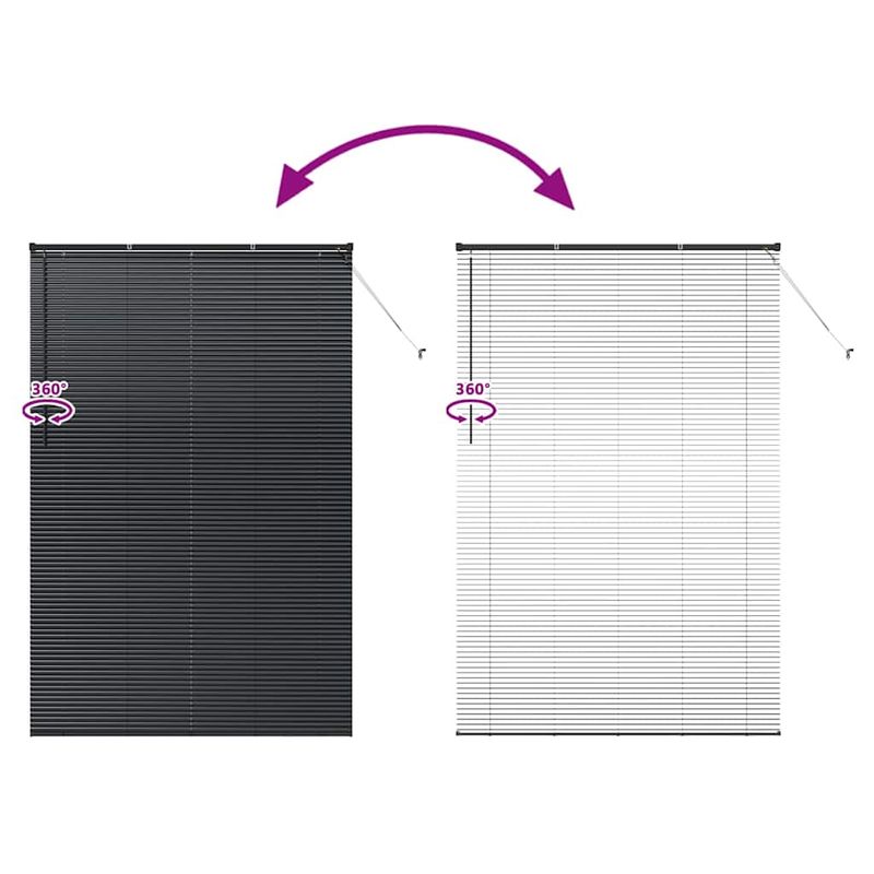 Casa si Gradina - Textile si covoare - Rulouri si jaluzele - Jaluzea pentru Fereastra cu perdele Altele Manual Negru 80 x 130 cm Aluminiu - Infinity.ro