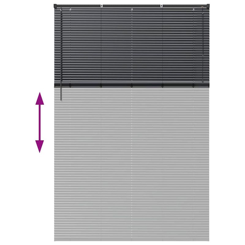 Casa si Gradina - Textile si covoare - Rulouri si jaluzele - Jaluzea pentru Fereastra cu perdele Altele Manual Negru 80 x 130 cm Aluminiu - Infinity.ro