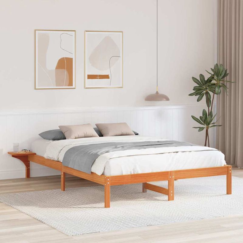 Casa si Gradina - Mobilier - Paturi si accesorii - Paturi - Cadru de pat cu mese laterale Maro 160 x 200 cm Maroniu cerat - Infinity.ro