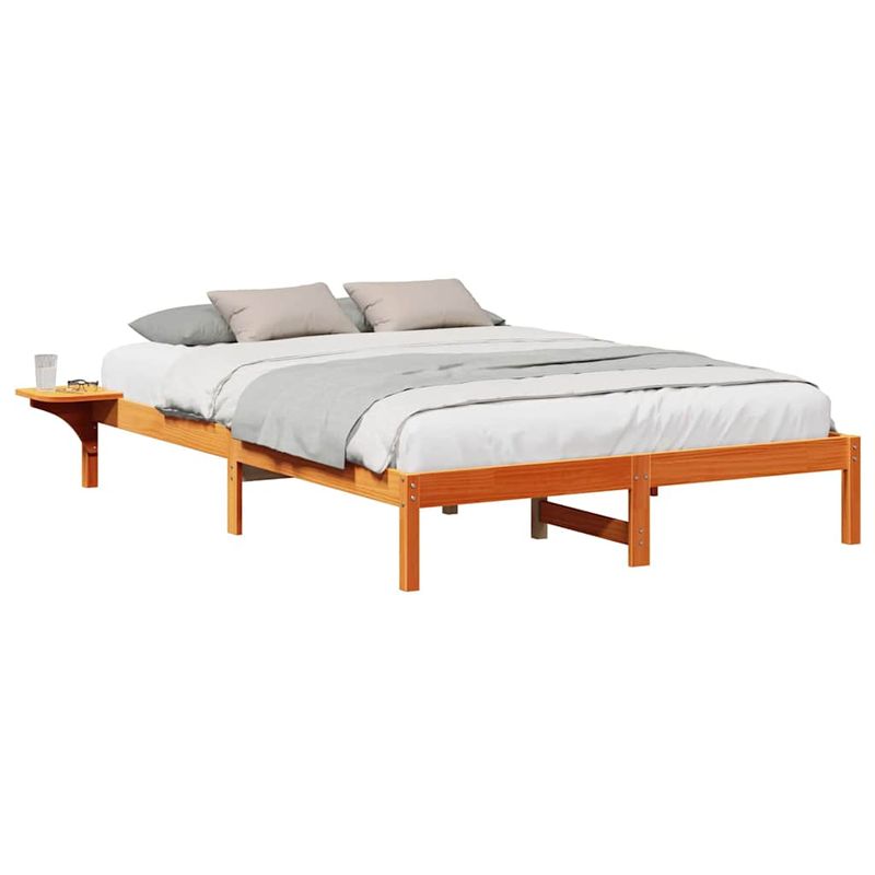 Casa si Gradina - Mobilier - Paturi si accesorii - Paturi - Cadru de pat cu mese laterale Maro 160 x 200 cm Maroniu cerat - Infinity.ro