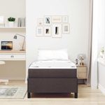 Casa si Gradina - Mobilier - Paturi si accesorii - Paturi - Pat cu arcuri Maro 100 x 200 cm Tesatura, Lemn Ingineresc - Infinity.ro