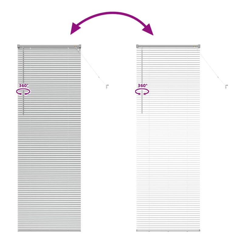 Casa si Gradina - Textile si covoare - Rulouri si jaluzele - Jaluzea pentru Fereastra Argintiu 80 x 130 cm Aluminiu - Infinity.ro